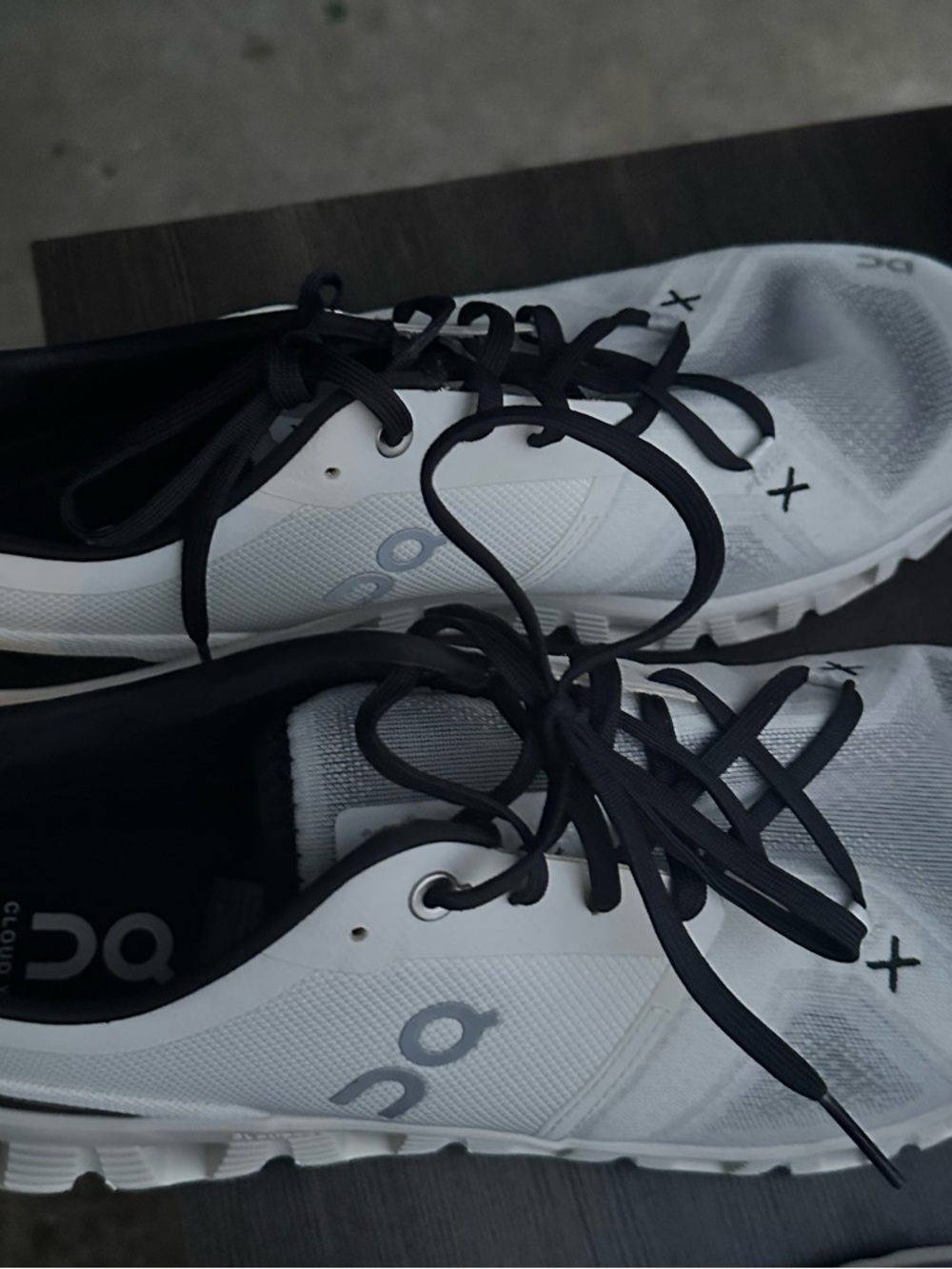 On Running Men’s Cloud Athletic Shoes - White/Black